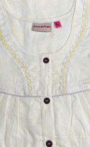 Light Yellow Boutique Cotton Nighty. Cotton Fabric | Laces and Frills