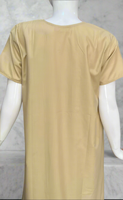 Cream/Red Embroidery Soft Cotton Nighty. Soft Breathable Fabric | Laces and Frills