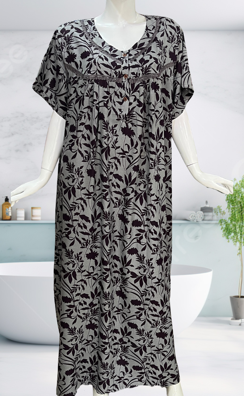 Violet Garden Spun  Nighty. Flowy Spun Fabric | Laces and Frills