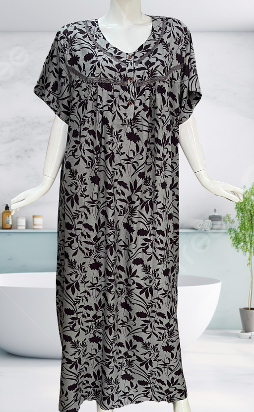 Violet Garden Spun  Nighty. Flowy Spun Fabric | Laces and Frills