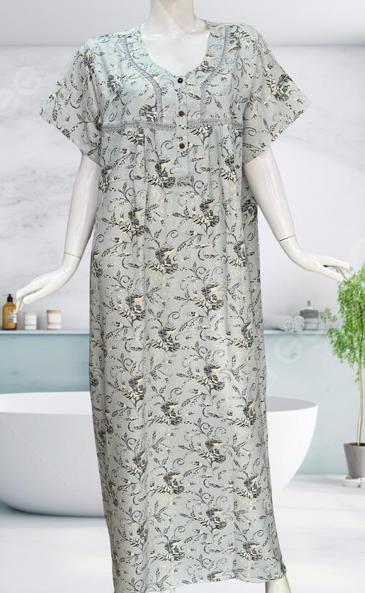 Light Sea Green Garden Spun  Nighty. Flowy Spun Fabric | Laces and Frills
