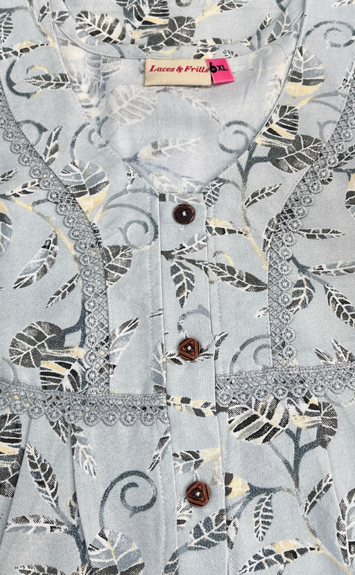 Light Sea Green Garden Spun  Nighty. Flowy Spun Fabric | Laces and Frills
