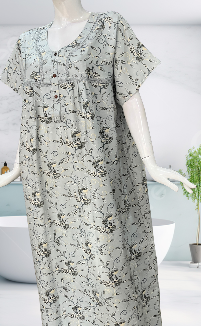 Light Sea Green Garden Spun  Nighty. Flowy Spun Fabric | Laces and Frills
