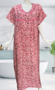 Pink Garden Spun  Nighty. Flowy Spun Fabric | Laces and Frills