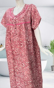 Pink Garden Spun  Nighty. Flowy Spun Fabric | Laces and Frills