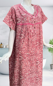 Pink Garden Spun  Nighty. Flowy Spun Fabric | Laces and Frills