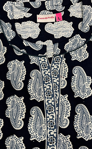 Black Paisley Print Pure Cotton Nighty. Pure Durable Cotton | Laces and Frills - Laces and Frills