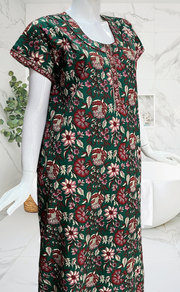 Green Garden Pure Cotton Nighty. Pure Durable Cotton | Laces and Frills