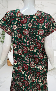 Green Garden Pure Cotton Nighty. Pure Durable Cotton | Laces and Frills