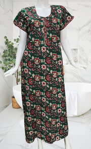 Green Garden Pure Cotton Nighty. Pure Durable Cotton | Laces and Frills