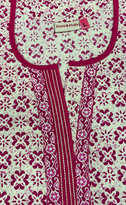 Pink Flora Pure Cotton Nighty. Pure Durable Cotton | Laces and Frills