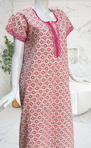 Pink Flora Pure Cotton Nighty. Pure Durable Cotton | Laces and Frills