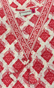 Peach Abstract Pure Cotton Nighty. Pure Durable Cotton | Laces and Frills