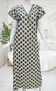 Grey Abstract Pure Cotton Nighty. Pure Durable Cotton | Laces and Frills