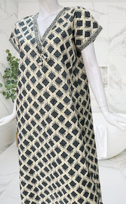 Grey Abstract Pure Cotton Nighty. Pure Durable Cotton | Laces and Frills