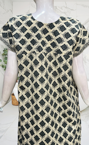 Grey Abstract Pure Cotton Nighty. Pure Durable Cotton | Laces and Frills