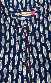 Blue Paisley Print Pure Cotton Nighty. Pure Durable Cotton | Laces and Frills - Laces and Frills