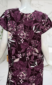 Beetroot Pink Garden Pure Cotton Nighty. Pure Durable Cotton | Laces and Frills - Laces and Frills