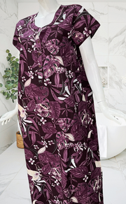 Beetroot Pink Garden Pure Cotton Nighty. Pure Durable Cotton | Laces and Frills - Laces and Frills