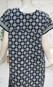 Blue Flora Pure Cotton Nighty. Pure Durable Cotton | Laces and Frills