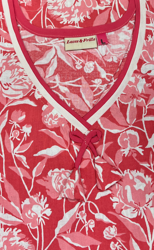 Peach Garden Pure Cotton Nighty. Pure Durable Cotton | Laces and Frills
