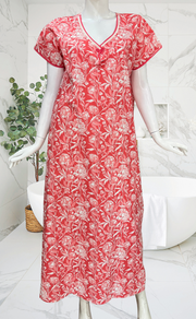 Peach Garden Pure Cotton Nighty. Pure Durable Cotton | Laces and Frills