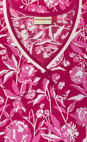 Pink Garden Pure Cotton Nighty. Pure Durable Cotton | Laces and Frills