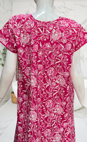 Pink Garden Pure Cotton Nighty. Pure Durable Cotton | Laces and Frills