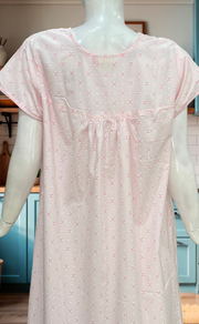 Pink Floral Boutique Cotton Nighty. Cotton Fabric | Laces and Frills