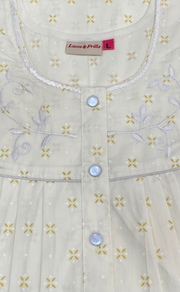 Yellow Floral Boutique Cotton Nighty. Cotton Fabric | Laces and Frills