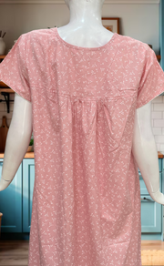 Pink Floral Boutique Cotton Nighty. Cotton Fabric | Laces and Frills
