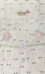 Peach Floral Boutique Cotton Nighty. Cotton Fabric | Laces and Frills