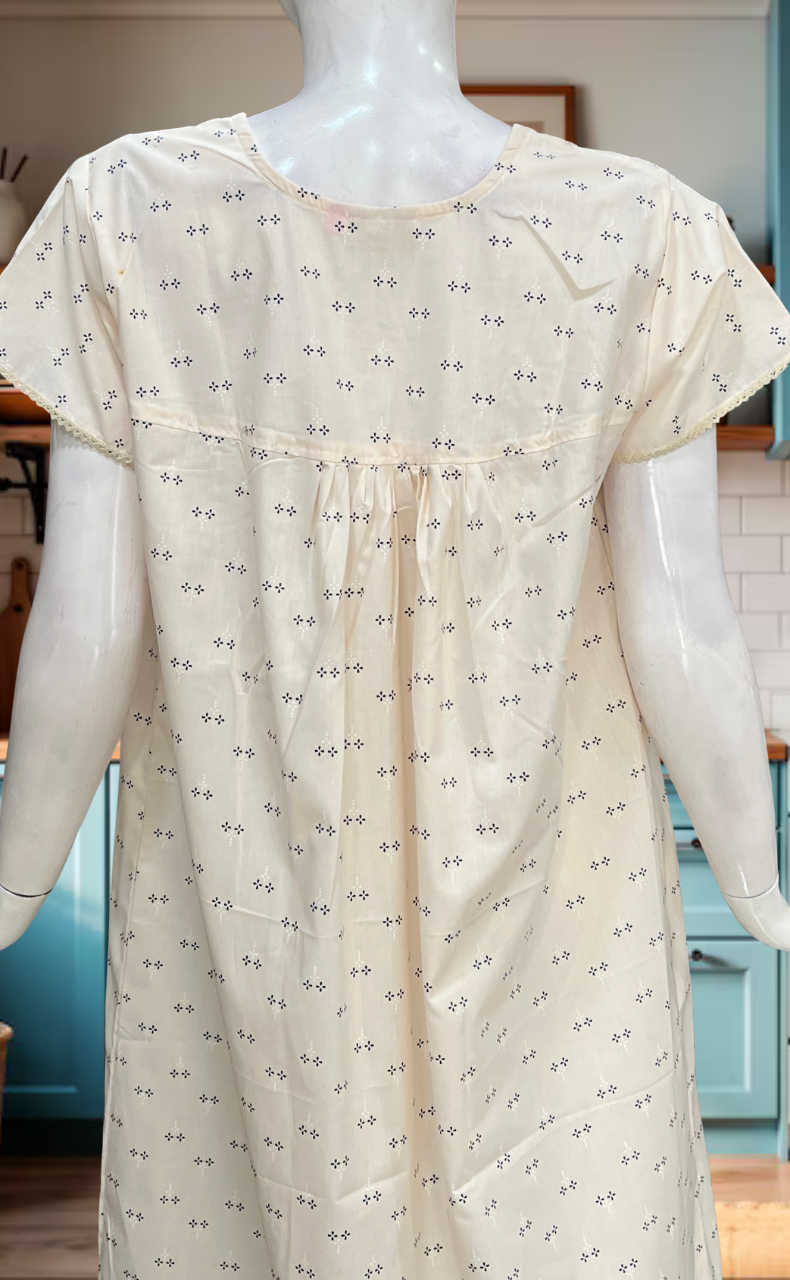 Peach Floral Boutique Cotton Nighty. Cotton Fabric | Laces and Frills