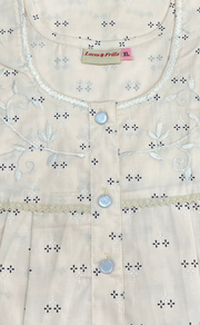 Peach Floral Boutique Cotton Nighty. Cotton Fabric | Laces and Frills