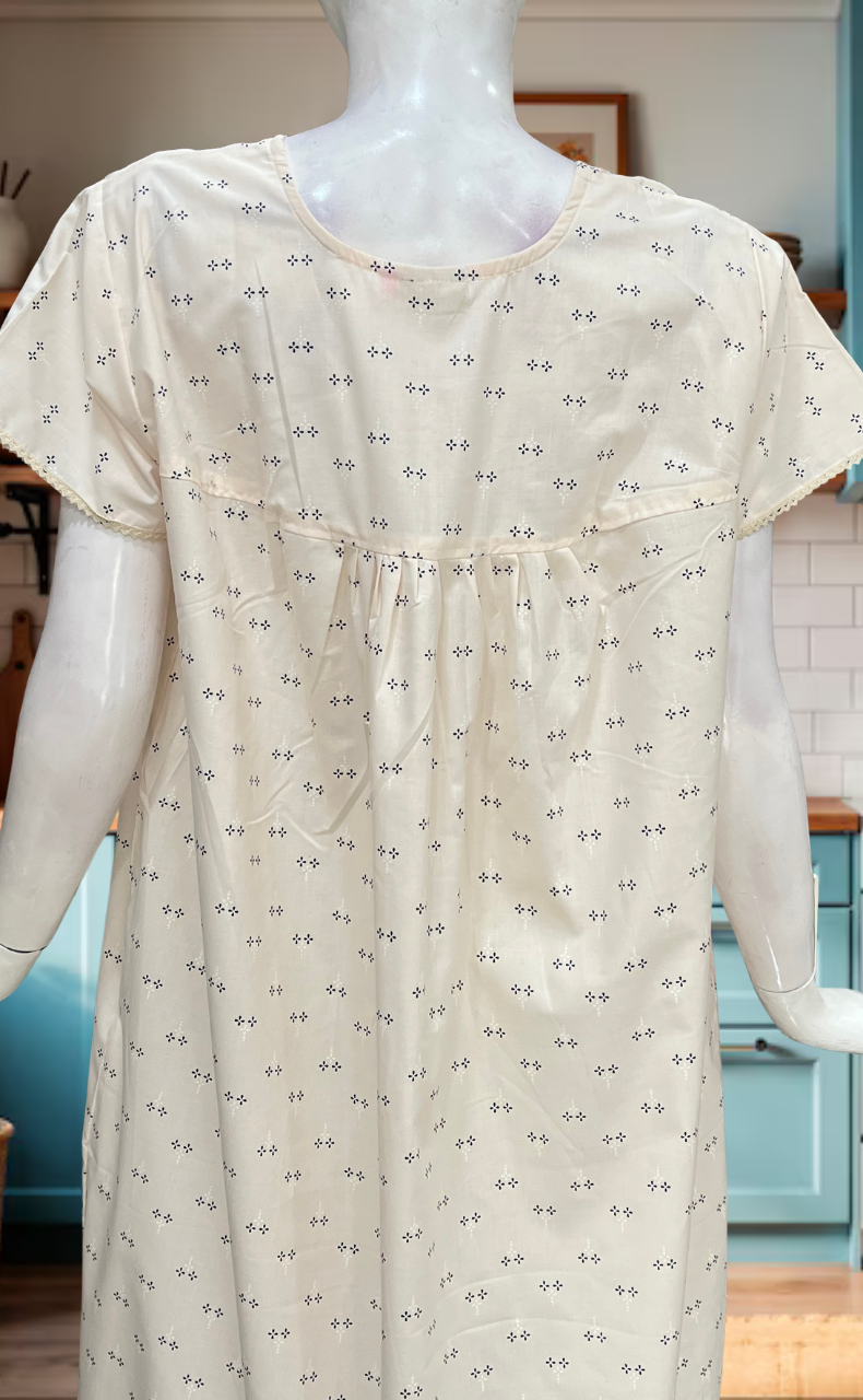 Peach Floral Boutique Cotton Nighty. Cotton Fabric | Laces and Frills