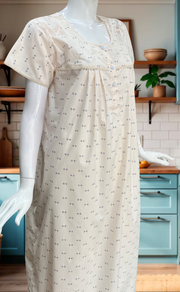 Peach Floral Boutique Cotton Nighty. Cotton Fabric | Laces and Frills