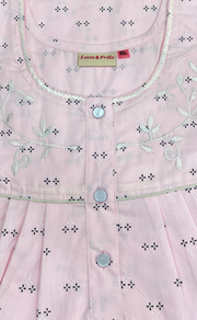 Pink Floral Boutique Cotton Nighty. Cotton Fabric | Laces and Frills