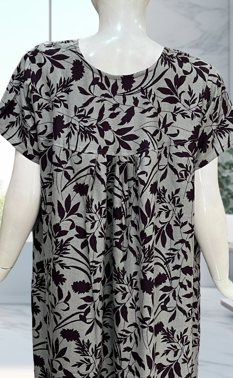 Dark Violet Garden Spun  Nighty. Flowy Spun Fabric | Laces and Frills - Laces and Frills