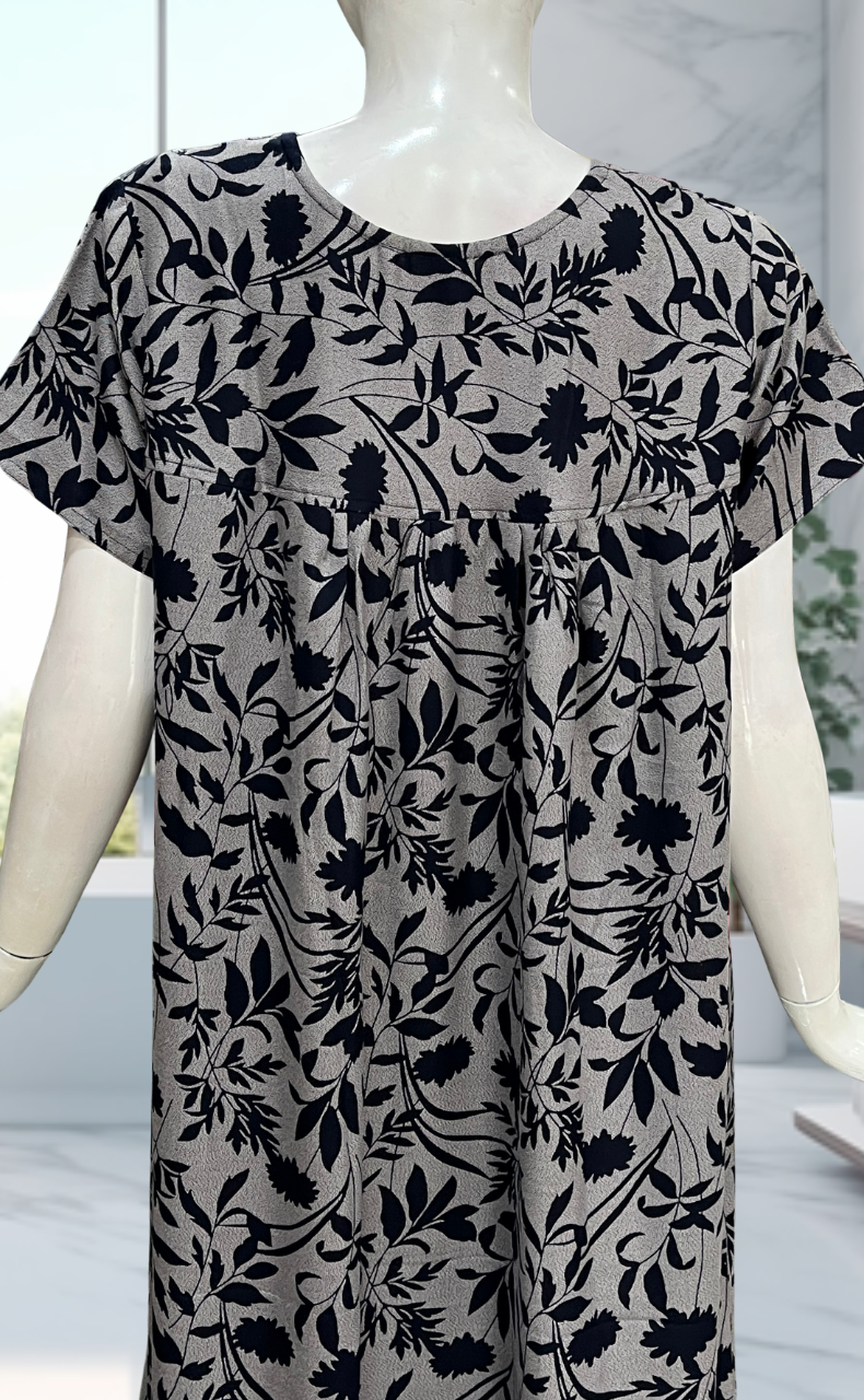 Navy Blue Garden Spun  Nighty. Flowy Spun Fabric | Laces and Frills