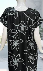 Black Floral Spun Nighty. Flowy Spun Fabric | Laces and Frills