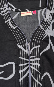 Black Floral Spun Nighty. Flowy Spun Fabric | Laces and Frills