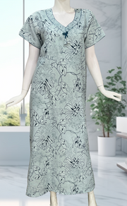 Sky Blue Garden Spun Nighty. Flowy Spun Fabric | Laces and Frills