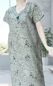 Sky Blue Garden Spun Nighty. Flowy Spun Fabric | Laces and Frills