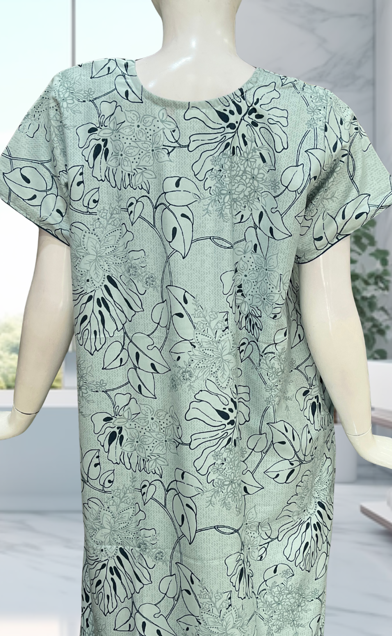 Sky Blue Garden Spun Nighty. Flowy Spun Fabric | Laces and Frills