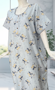 Light Blue Floral Spun Nighty. Flowy Spun Fabric | Laces and Frills