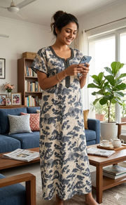 Grey Garden Spun Nighty. Flowy Spun Fabric | Laces and Frills - Laces and Frills