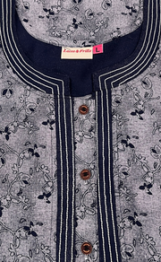 Navy Blue Garden Spun Nighty. Flowy Spun Fabric | Laces and Frills