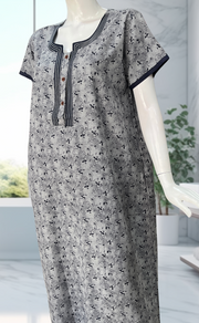 Navy Blue Garden Spun Nighty. Flowy Spun Fabric | Laces and Frills