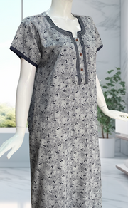 Navy Blue Garden Spun Nighty. Flowy Spun Fabric | Laces and Frills