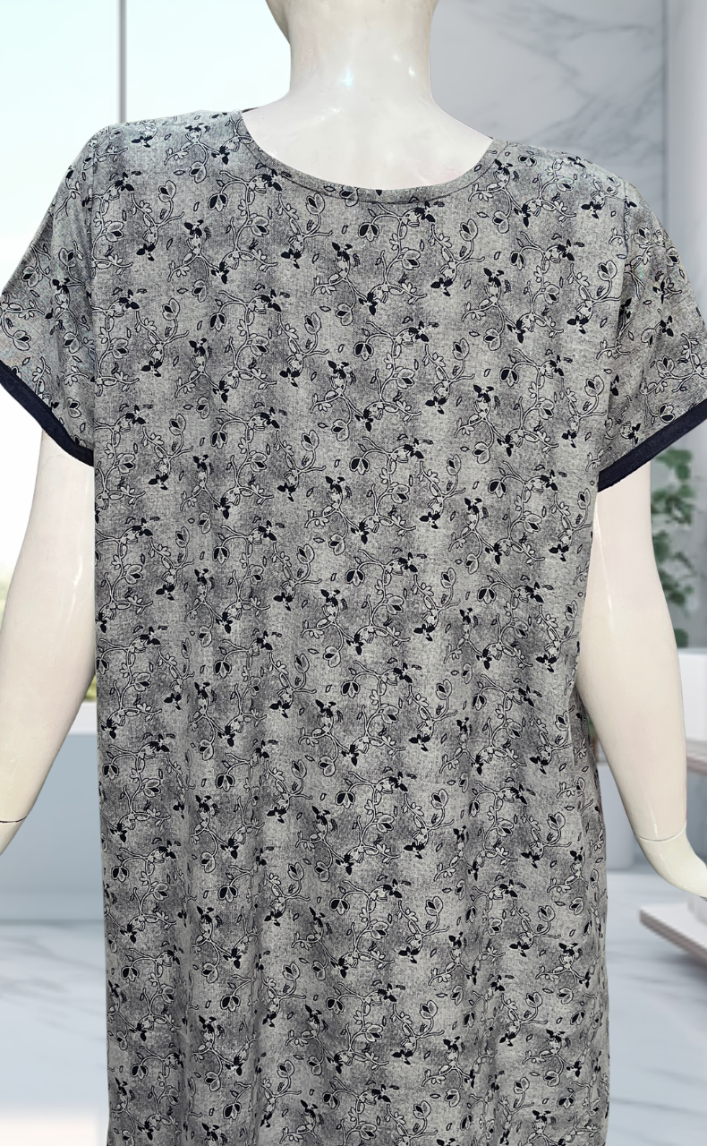 Navy Blue Garden Spun Nighty. Flowy Spun Fabric | Laces and Frills